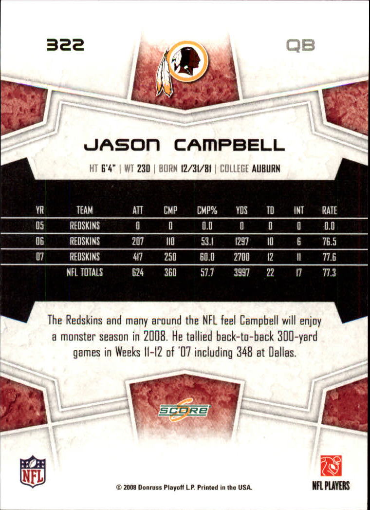 B4038- 2008 Score Football Cards 251-440 +Rookies -You Pick- 15+ FREE US SHIP - Picture 133 of 357