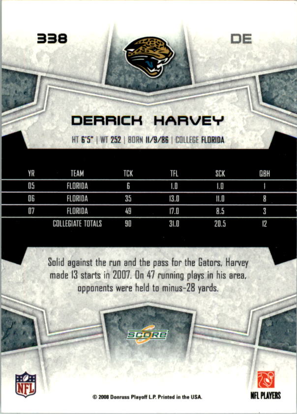 B4038- 2008 Score Football Cards 251-440 +Rookies -You Pick- 15+ FREE US SHIP - Picture 163 of 357