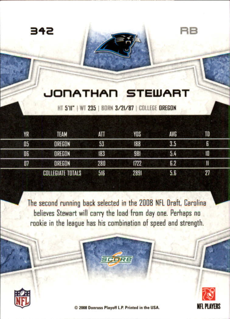 B4038- 2008 Score Football Cards 251-440 +Rookies -You Pick- 15+ FREE US SHIP - Picture 171 of 357