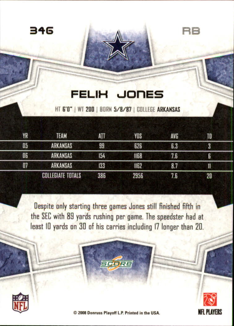 B4038- 2008 Score Football Cards 251-440 +Rookies -You Pick- 15+ FREE US SHIP - Picture 177 of 357