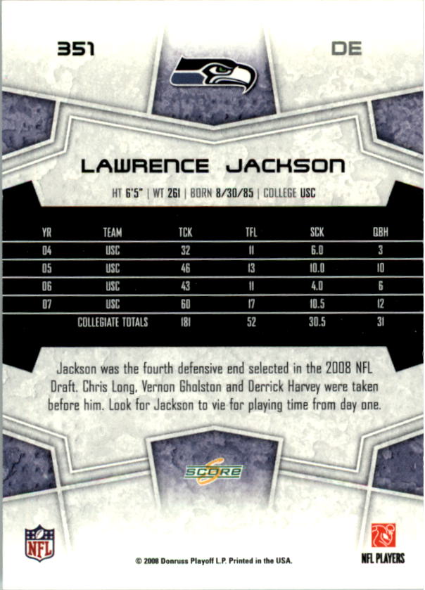 B4038- 2008 Score Football Cards 251-440 +Rookies -You Pick- 15+ FREE US SHIP - Picture 187 of 357