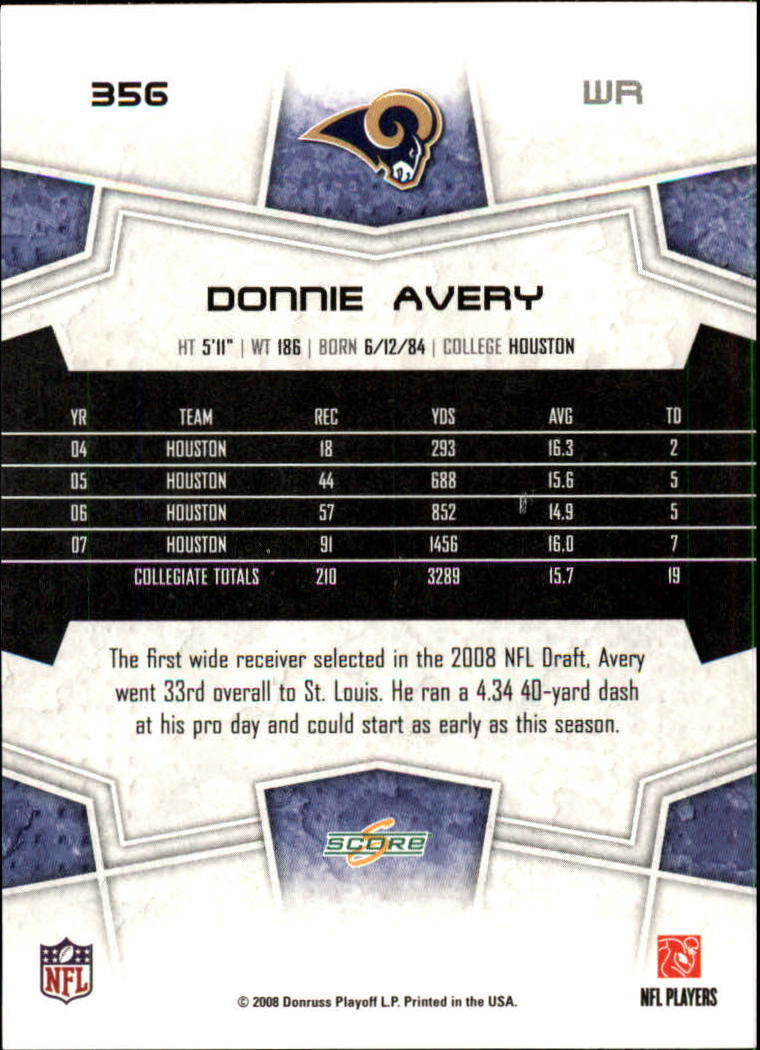 B4038- 2008 Score Football Cards 251-440 +Rookies -You Pick- 15+ FREE US SHIP - Picture 195 of 357