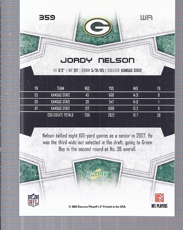 B4038- 2008 Score Football Cards 251-440 +Rookies -You Pick- 15+ FREE US SHIP - Picture 201 of 357