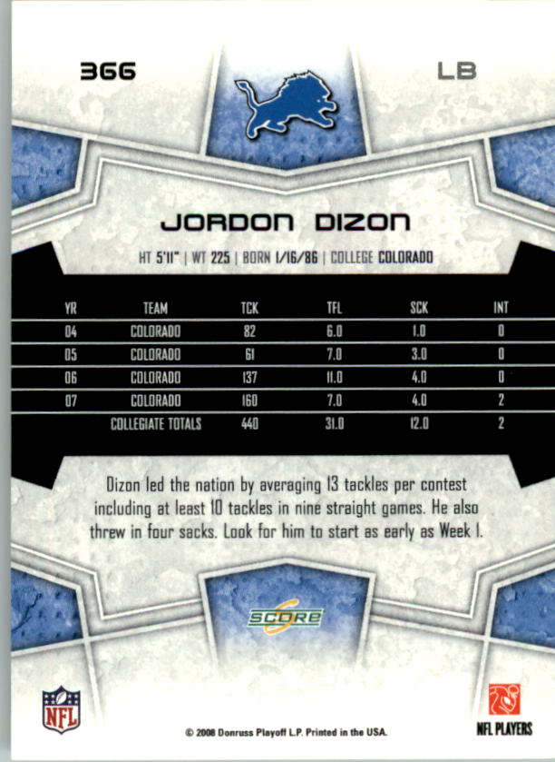 B4038- 2008 Score Football Cards 251-440 +Rookies -You Pick- 15+ FREE US SHIP - Picture 213 of 357