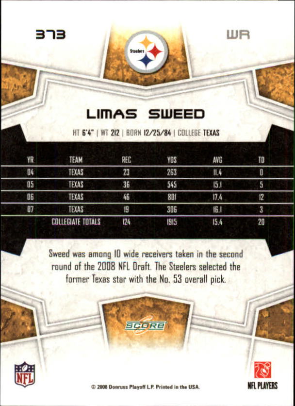 B4038- 2008 Score Football Cards 251-440 +Rookies -You Pick- 15+ FREE US SHIP - Picture 227 of 357