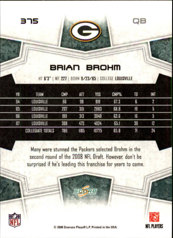 B4038- 2008 Score Football Cards 251-440 +Rookies -You Pick- 15+ FREE US SHIP - Picture 231 of 357