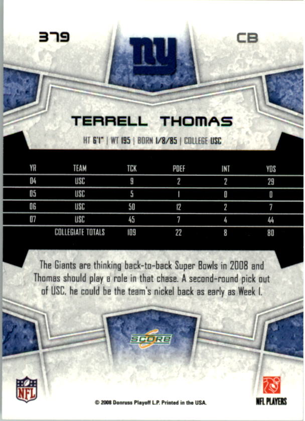 B4038- 2008 Score Football Cards 251-440 +Rookies -You Pick- 15+ FREE US SHIP - Picture 239 of 357