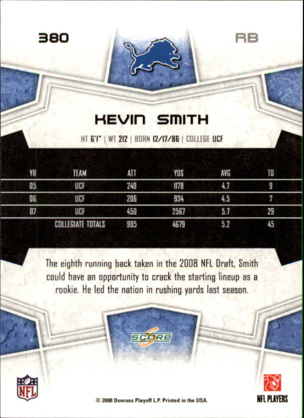 B4038- 2008 Score Football Cards 251-440 +Rookies -You Pick- 15+ FREE US SHIP - Picture 241 of 357