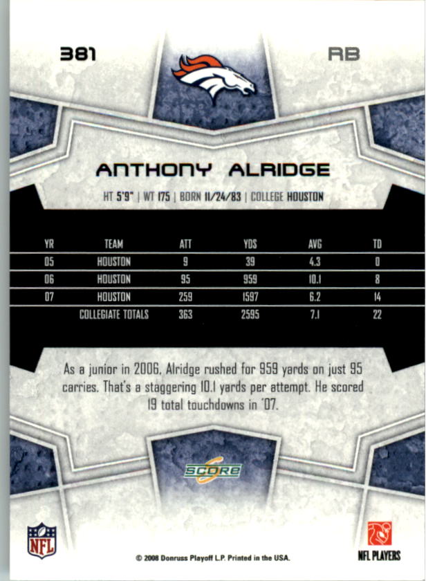 B4038- 2008 Score Football Cards 251-440 +Rookies -You Pick- 15+ FREE US SHIP - Picture 243 of 357