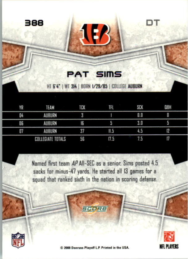 B4038- 2008 Score Football Cards 251-440 +Rookies -You Pick- 15+ FREE US SHIP - Picture 257 of 357