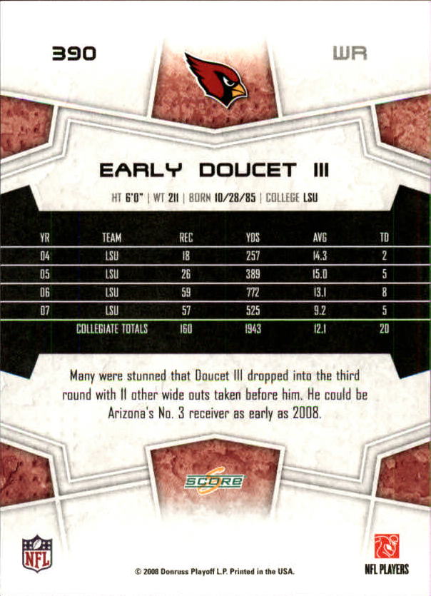 B4038- 2008 Score Football Cards 251-440 +Rookies -You Pick- 15+ FREE US SHIP - Picture 261 of 357