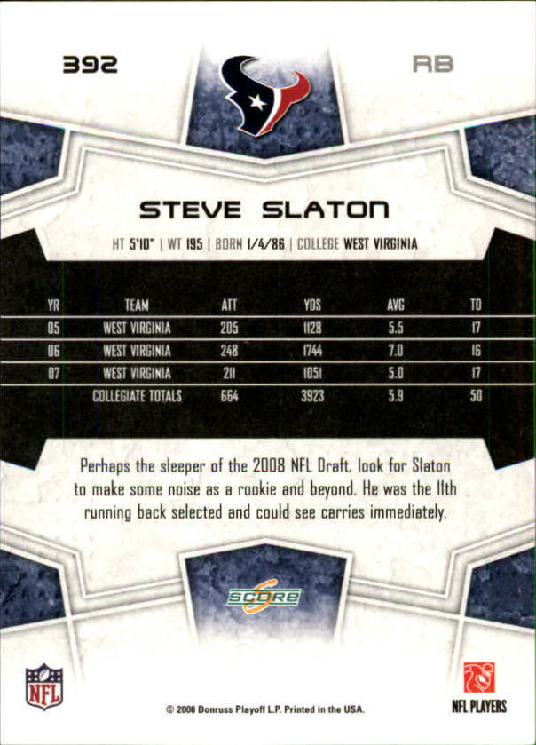 B4038- 2008 Score Football Cards 251-440 +Rookies -You Pick- 15+ FREE US SHIP - Picture 265 of 357