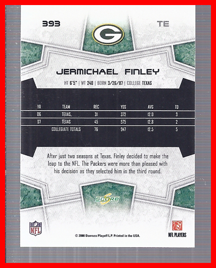 B4038- 2008 Score Football Cards 251-440 +Rookies -You Pick- 15+ FREE US SHIP - Picture 267 of 357