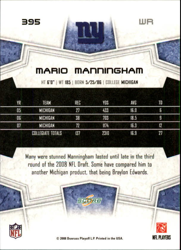 B4038- 2008 Score Football Cards 251-440 +Rookies -You Pick- 15+ FREE US SHIP - Picture 269 of 357