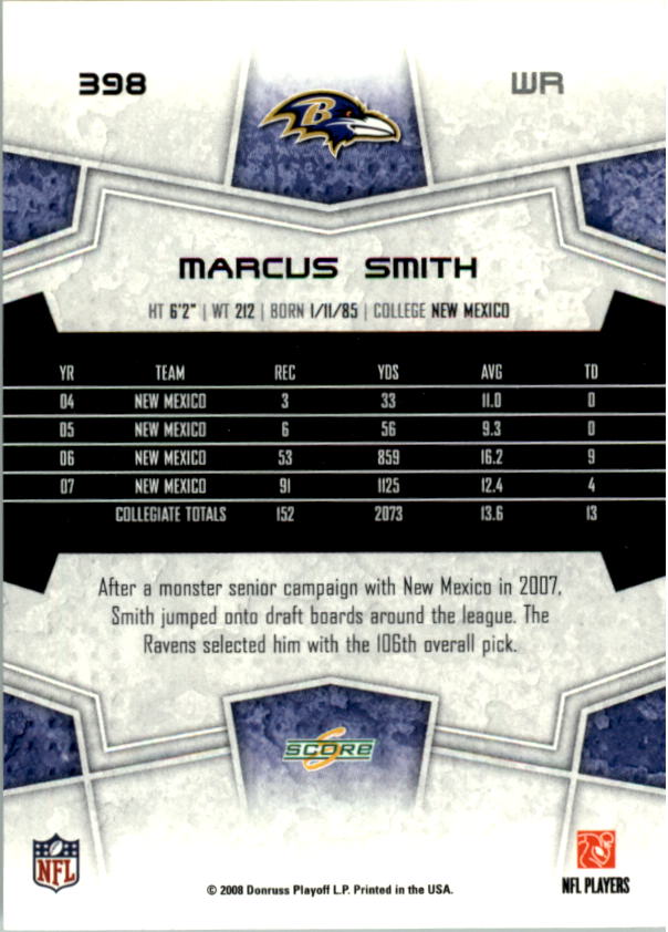 B4038- 2008 Score Football Cards 251-440 +Rookies -You Pick- 15+ FREE US SHIP - Picture 275 of 357