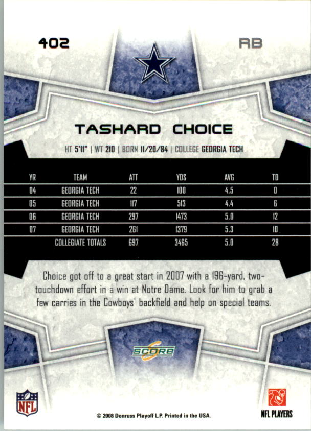 B4038- 2008 Score Football Cards 251-440 +Rookies -You Pick- 15+ FREE US SHIP - Picture 283 of 357