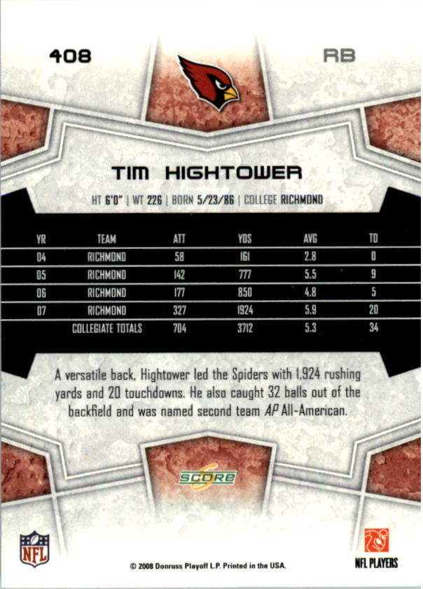 B4038- 2008 Score Football Cards 251-440 +Rookies -You Pick- 15+ FREE US SHIP - Picture 295 of 357