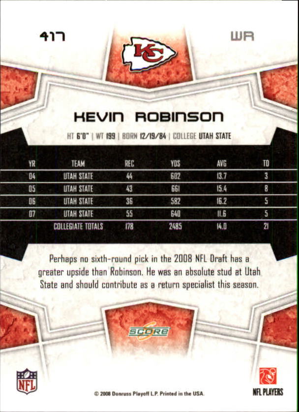 B4038- 2008 Score Football Cards 251-440 +Rookies -You Pick- 15+ FREE US SHIP - Picture 313 of 357