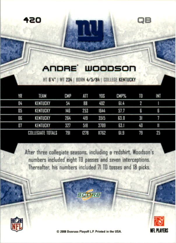 B4038- 2008 Score Football Cards 251-440 +Rookies -You Pick- 15+ FREE US SHIP - Picture 319 of 357