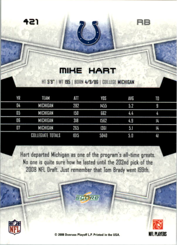 B4038- 2008 Score Football Cards 251-440 +Rookies -You Pick- 15+ FREE US SHIP - Picture 321 of 357