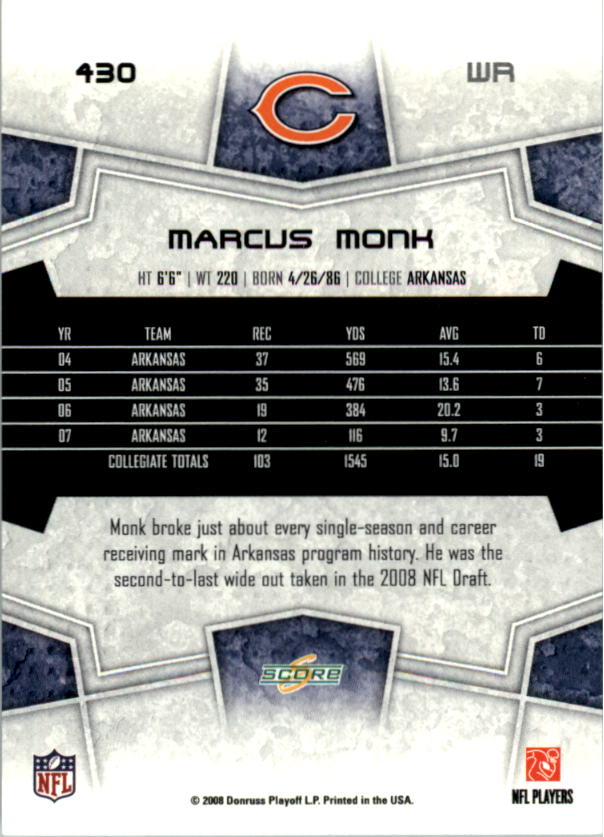 B4038- 2008 Score Football Cards 251-440 +Rookies -You Pick- 15+ FREE US SHIP - Picture 337 of 357