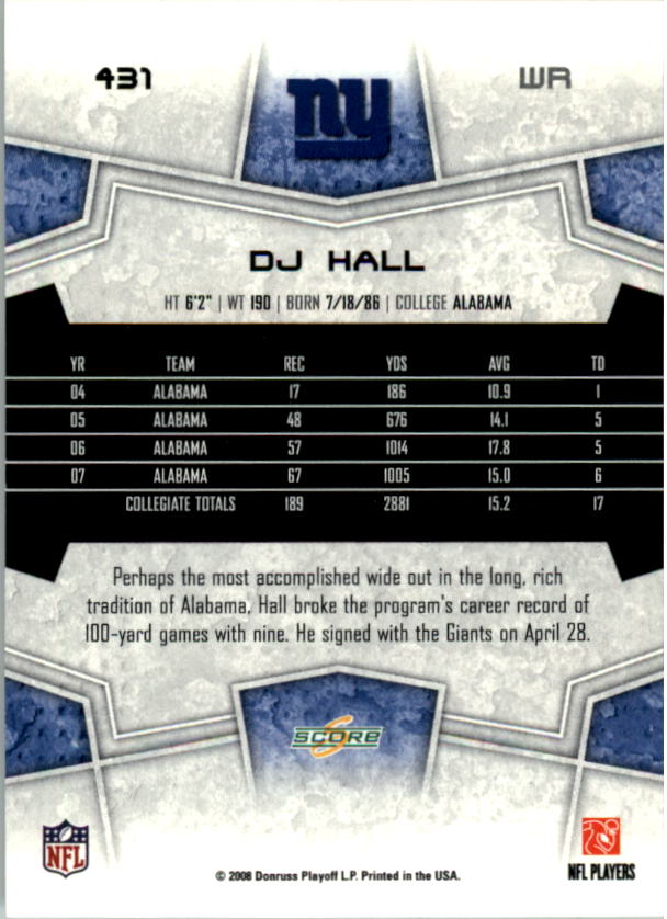 B4038- 2008 Score Football Cards 251-440 +Rookies -You Pick- 15+ FREE US SHIP - Picture 339 of 357