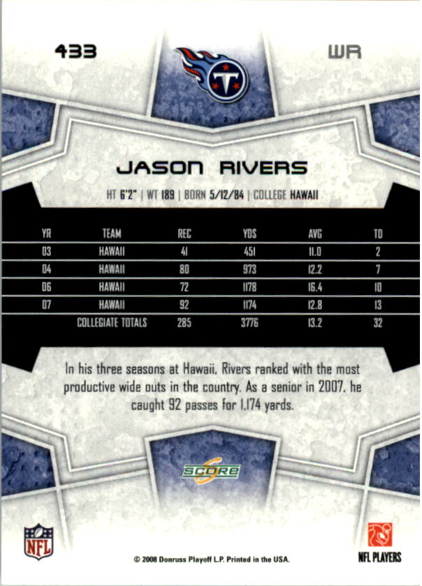 B4038- 2008 Score Football Cards 251-440 +Rookies -You Pick- 15+ FREE US SHIP - Picture 343 of 357