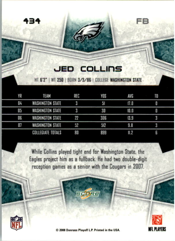 B4038- 2008 Score Football Cards 251-440 +Rookies -You Pick- 15+ FREE US SHIP - Picture 345 of 357