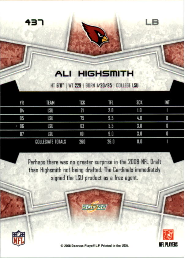 B4038- 2008 Score Football Cards 251-440 +Rookies -You Pick- 15+ FREE US SHIP - Picture 351 of 357