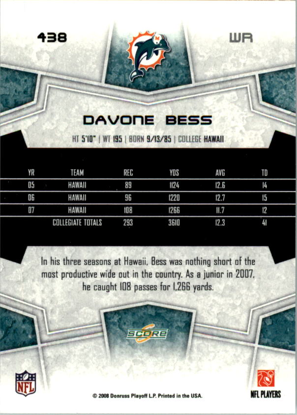 B4038- 2008 Score Football Cards 251-440 +Rookies -You Pick- 15+ FREE US SHIP - Picture 353 of 357