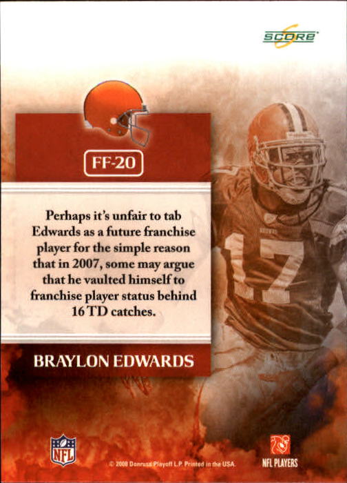 2008 Score Future Franchise #20 Braylon Edwards back image