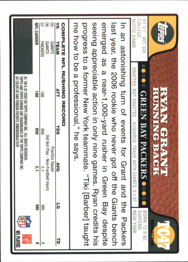 2008 Topps Chrome Football Refractors Singles - You Choose - Bild 53 von 301