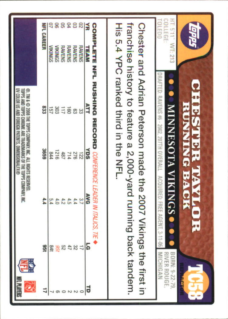 2008 Topps Chrome Football Refractors Singles - You Choose - Bild 67 von 301