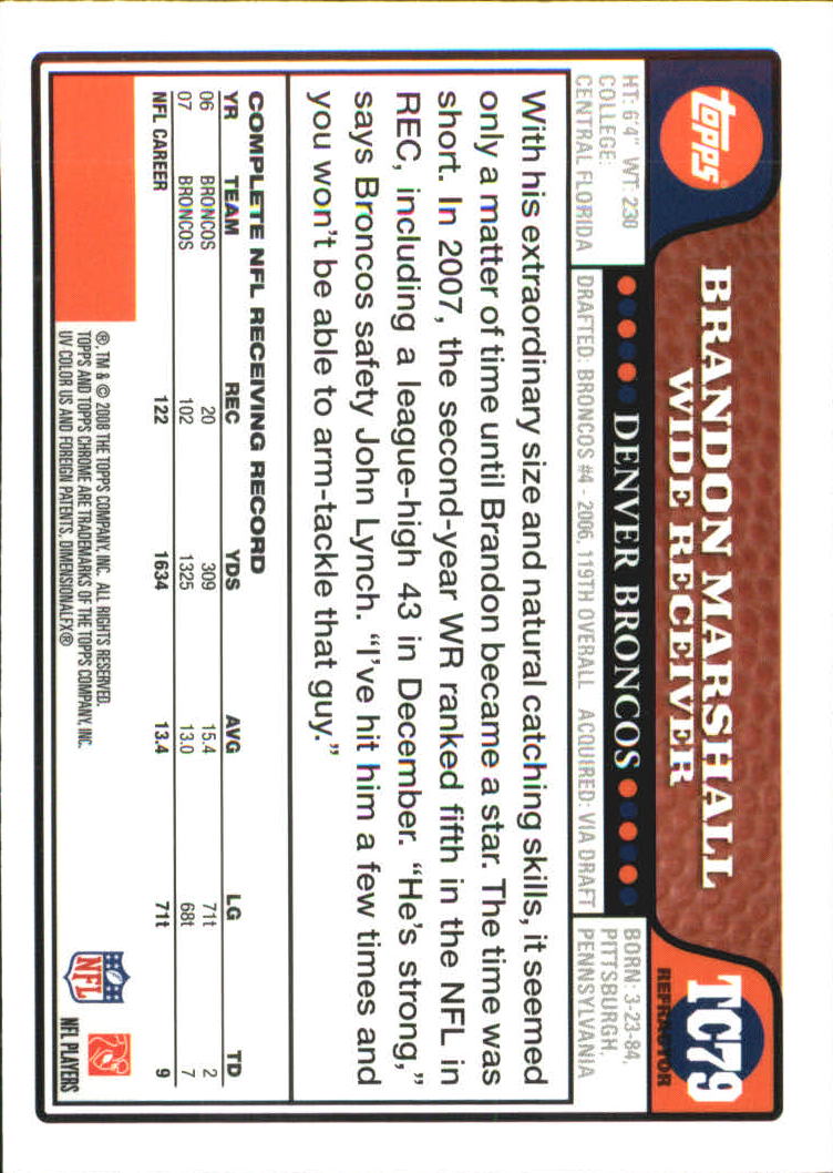 2008 Topps Chrome Football Refractors Singles - You Choose - Bild 90 von 301