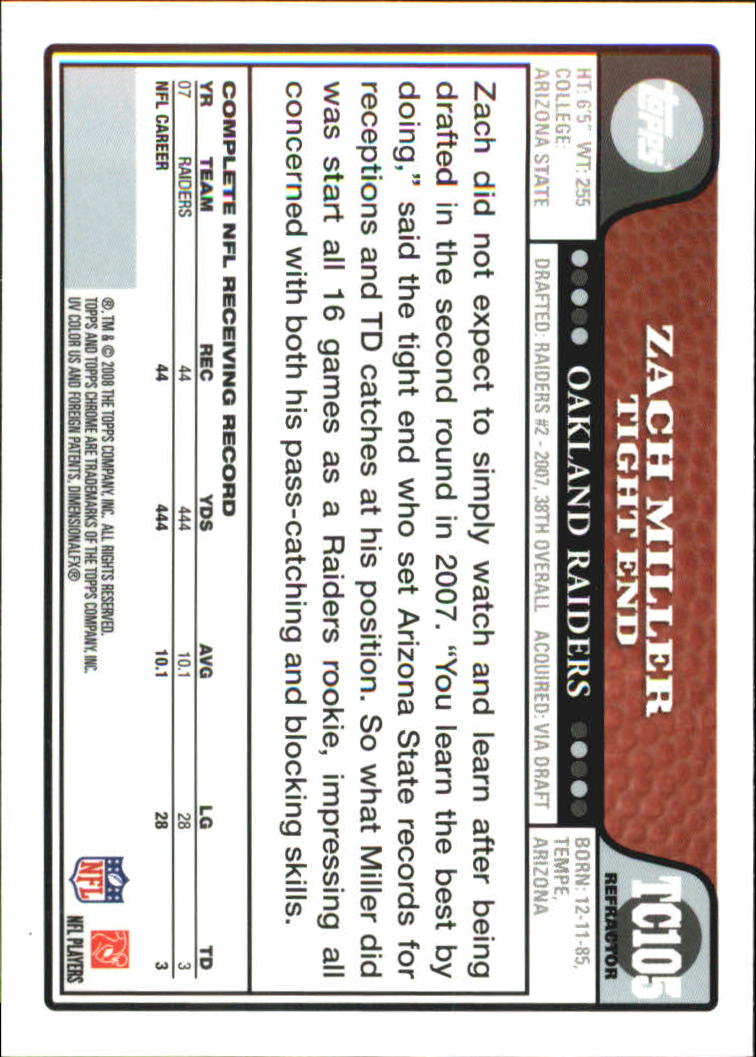 2008 Topps Chrome Football Refractors Singles - You Choose - Bild 122 von 301