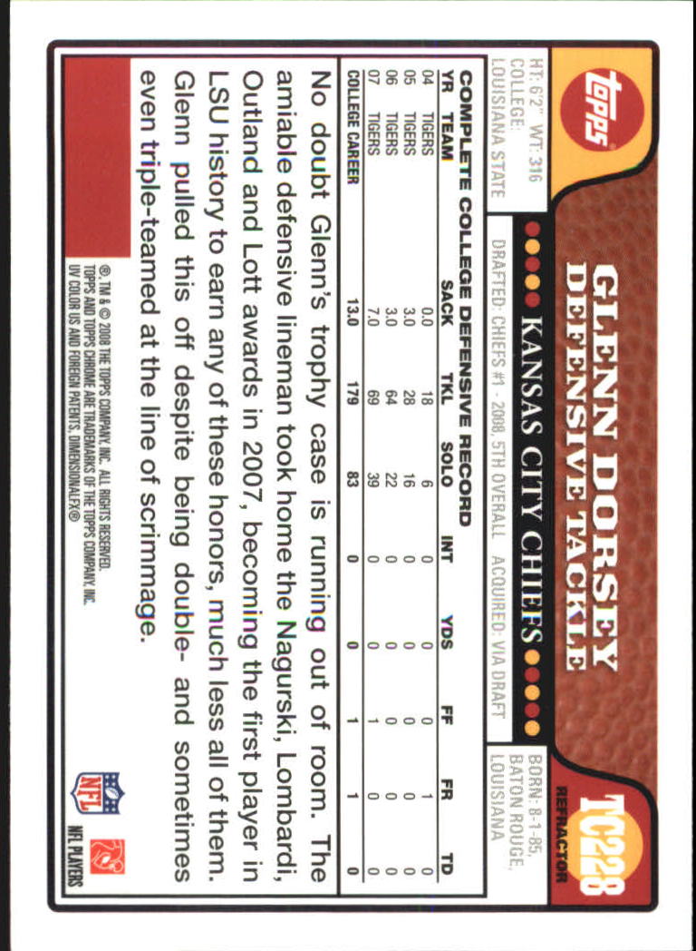2008 Topps Chrome Football Refractors Singles - You Choose - Bild 225 von 301