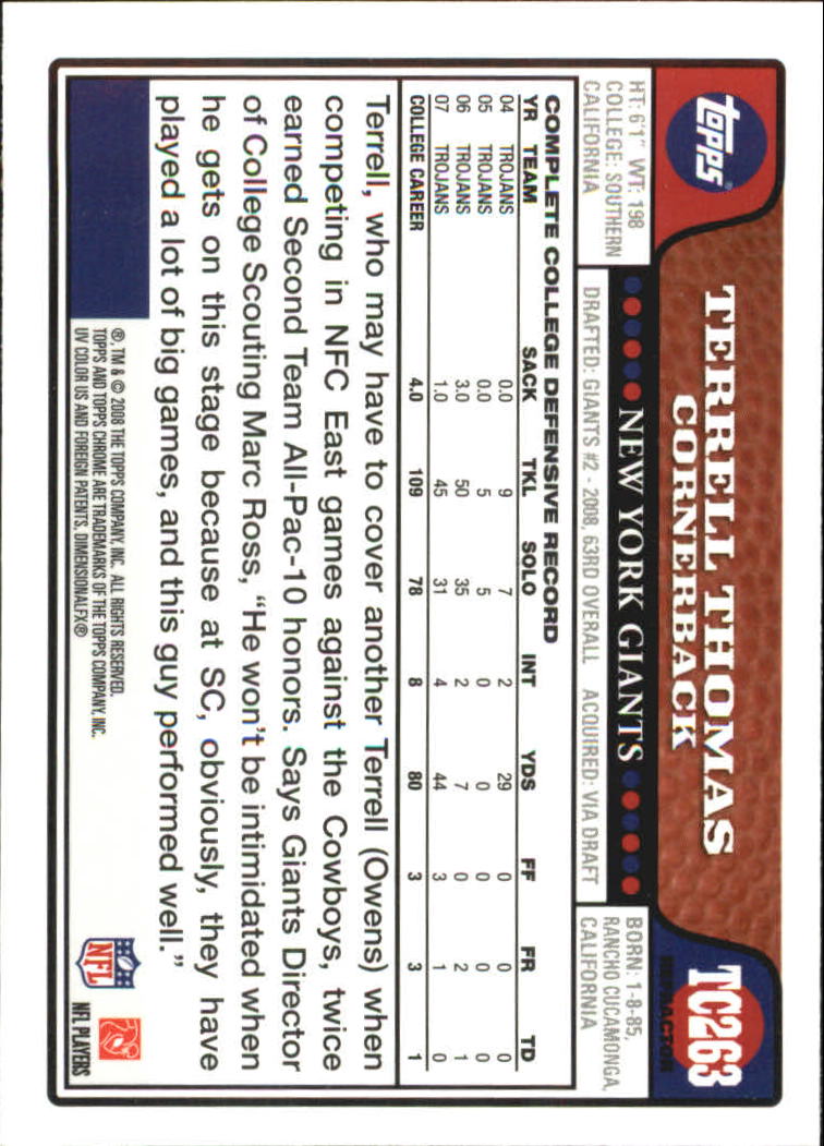2008 Topps Chrome Football Refractors Singles - You Choose - Bild 283 von 301