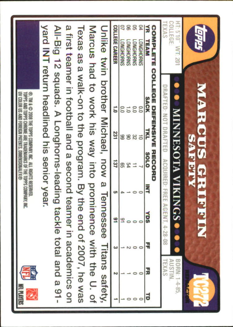 2008 Topps Chrome Football Refractors Singles - You Choose - Bild 295 von 301