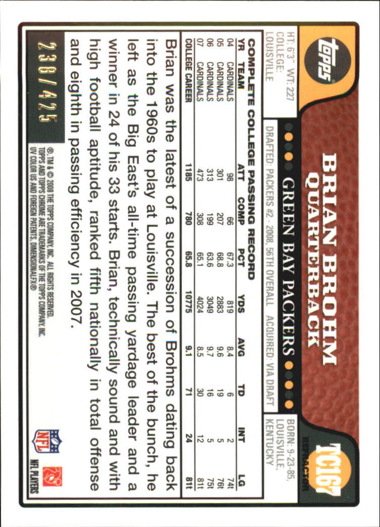 A5169- 2008 Topps Chrome FB Cards 251-275 +Inserts -You Pick- 15+ FREE US SHIP - Picture 185 of 201