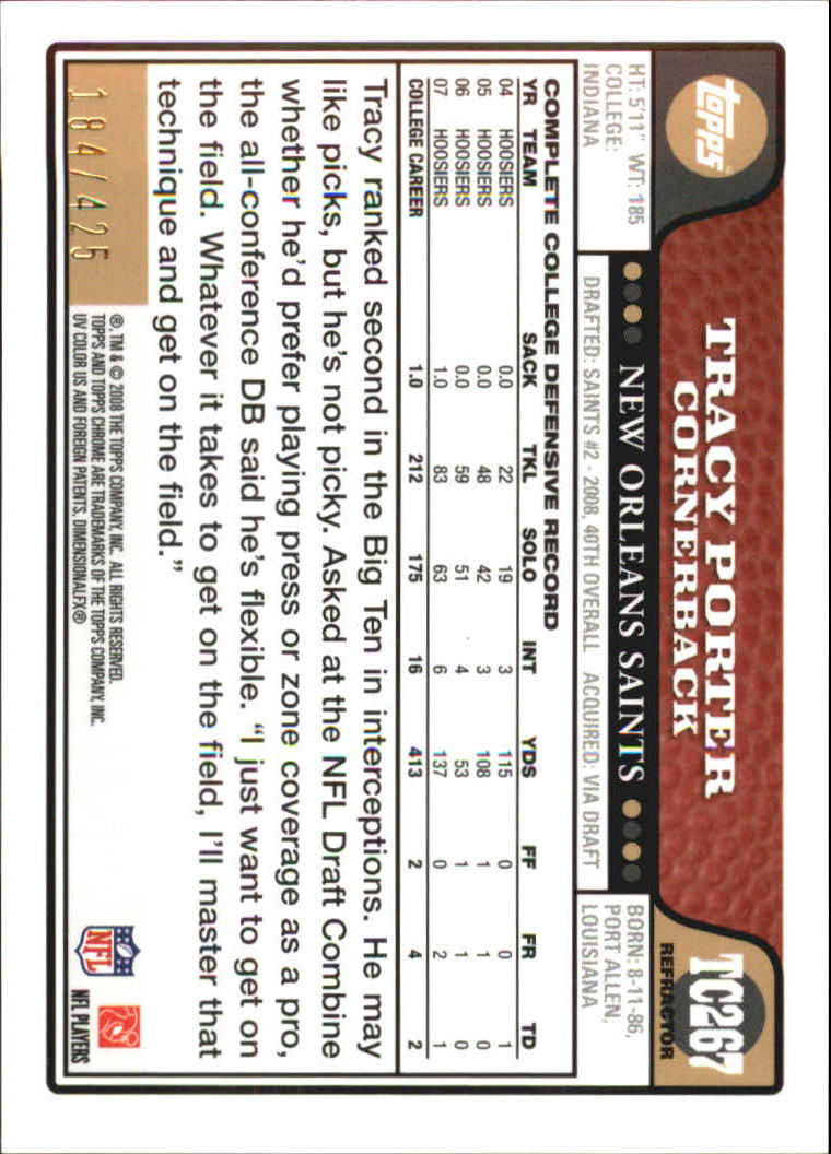 A5169- 2008 Topps Chrome FB Cards 251-275 +Inserts -You Pick- 15+ FREE US SHIP - Picture 191 of 201
