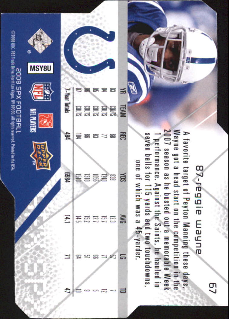 2008 SPx (Upper Deck) Football Cards - Picture 31 of 60