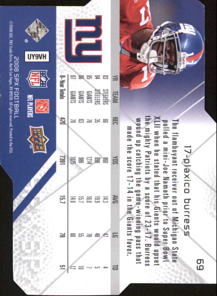 2008 SPx (Upper Deck) Football Cards - Picture 33 of 60