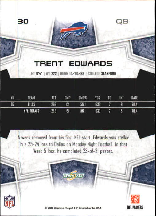 B0089- 2008 Select Football Card #s 1-250 +Rookies -You Pick- 15+ FREE US SHIP - Picture 59 of 449