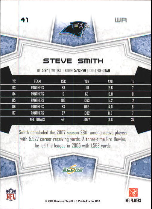 2008 Select #41 Steve Smith back image