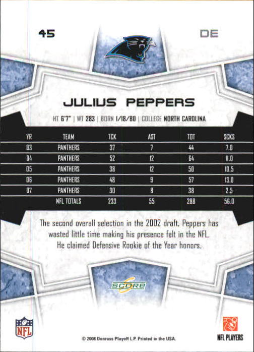 B0089- 2008 Select Football Card #s 1-250 +Rookies -You Pick- 15+ FREE US SHIP - Picture 87 of 449