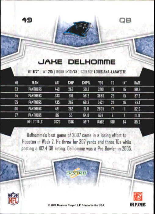 B0089- 2008 Select Football Card #s 1-250 +Rookies -You Pick- 15+ FREE US SHIP - Picture 95 of 449