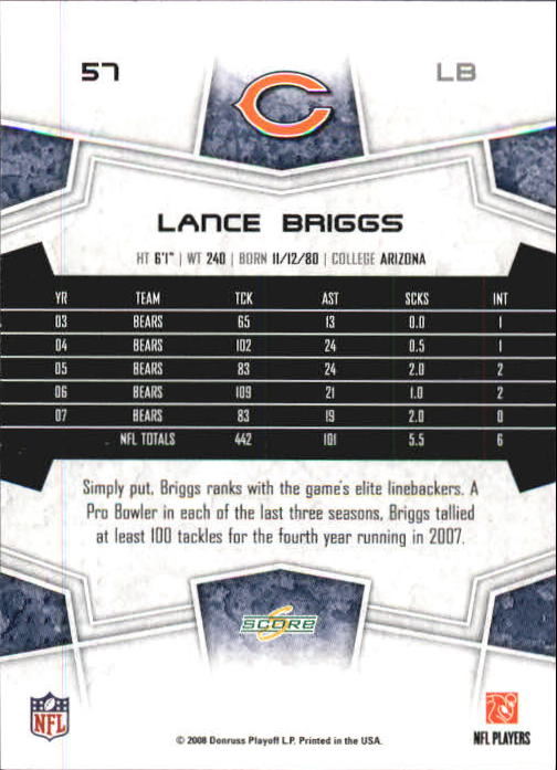 B0089- 2008 Select Football Card #s 1-250 +Rookies -You Pick- 15+ FREE US SHIP - Picture 109 of 449