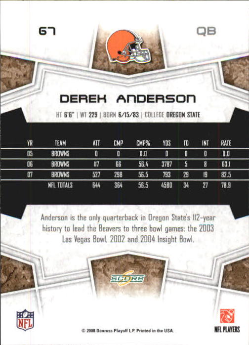 B0089- 2008 Select Football Card #s 1-250 +Rookies -You Pick- 15+ FREE US SHIP - Picture 129 of 449