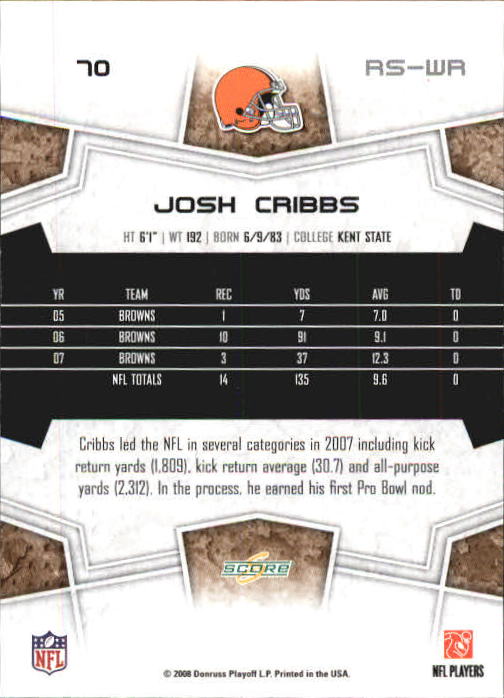 B0089- 2008 Select Football Card #s 1-250 +Rookies -You Pick- 15+ FREE US SHIP - Picture 135 of 449