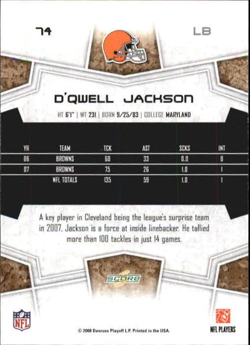 B0089- 2008 Select Football Card #s 1-250 +Rookies -You Pick- 15+ FREE US SHIP - Picture 143 of 449